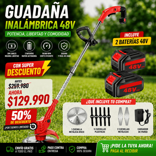 Guadaña Inalambrica cesped 2 Bat 48v