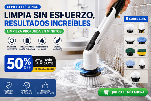 Elimina la Suciedad Difícil en Minutos – Cepillo 9 en 1